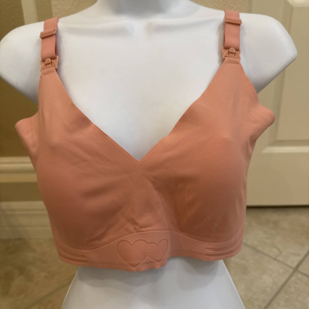 NWT Uptris  Art of Comfort Nylon Spandex Stretch Bra Wireless Size XXL Pink‎